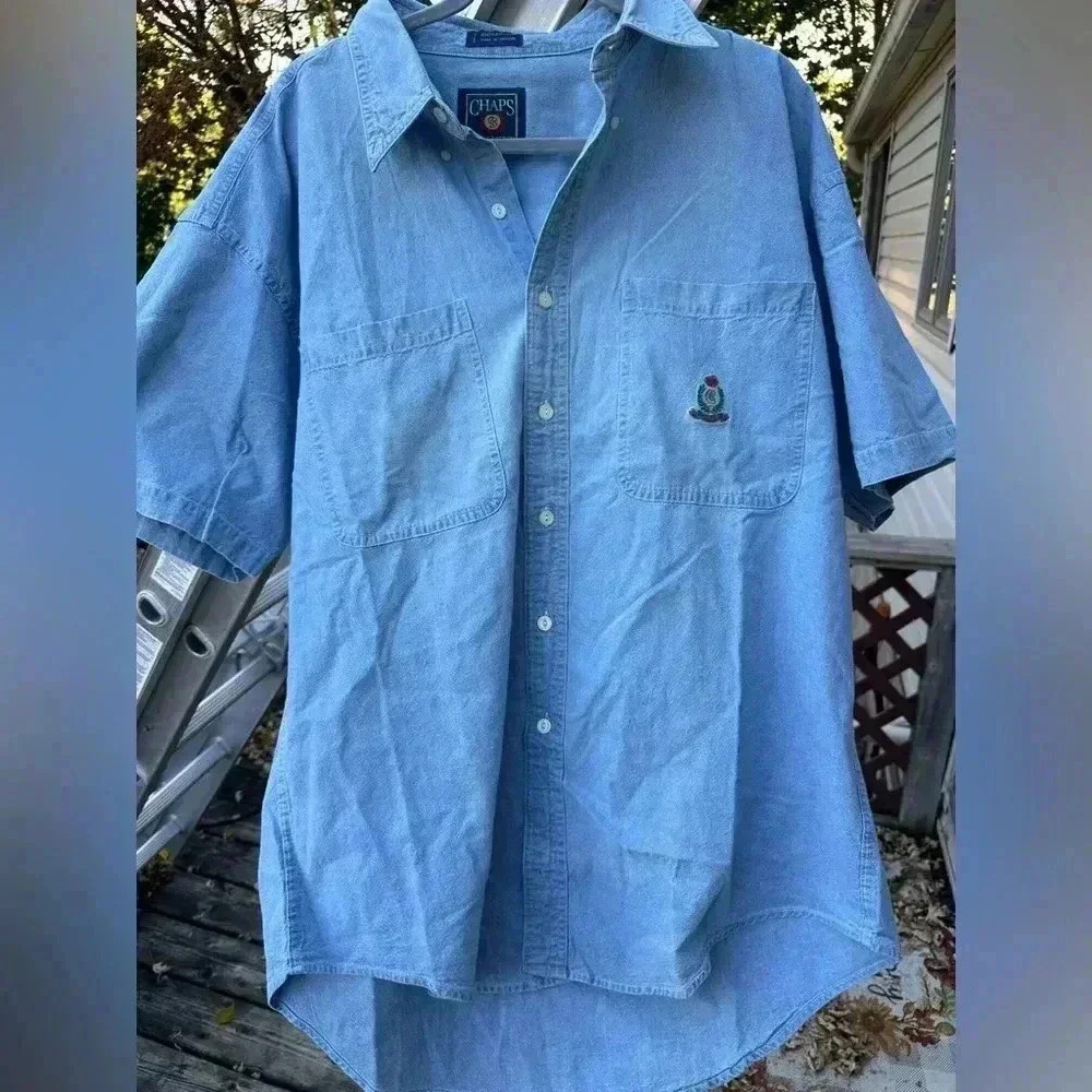 Short Sleeve Chaps Ralph Lauren‎ Button Up Size Large